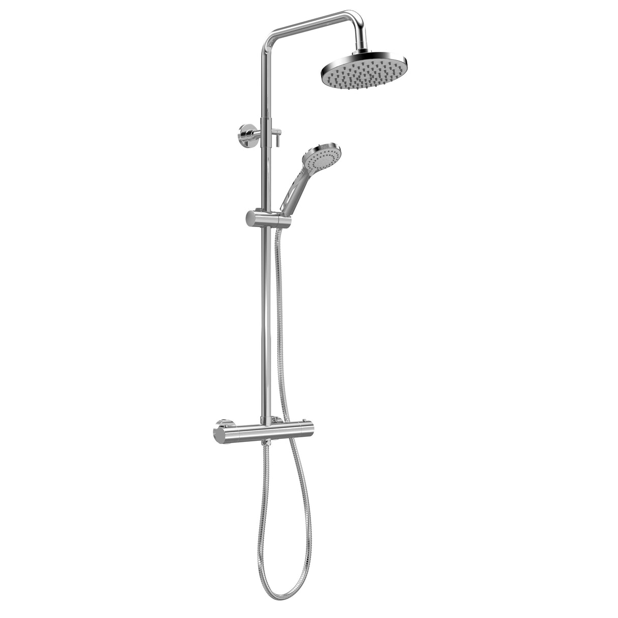 Round Thermostatic Shower Kit with Fixed Head & Adjustable Handset - Multiple Colours Available