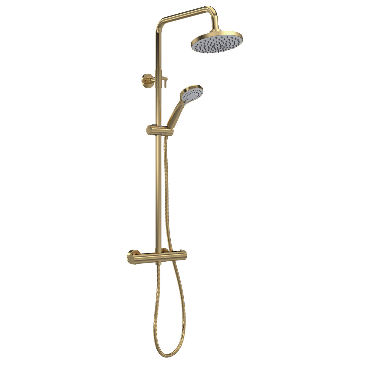 Round Thermostatic Shower Kit with Fixed Head & Adjustable Handset - Multiple Colours Available