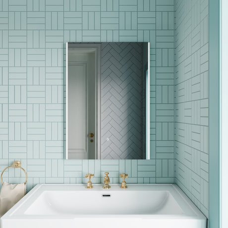 Minimalist Rectangular LED Illuminated Touch Sensor Mirror with Demister, 700mm x 500mm