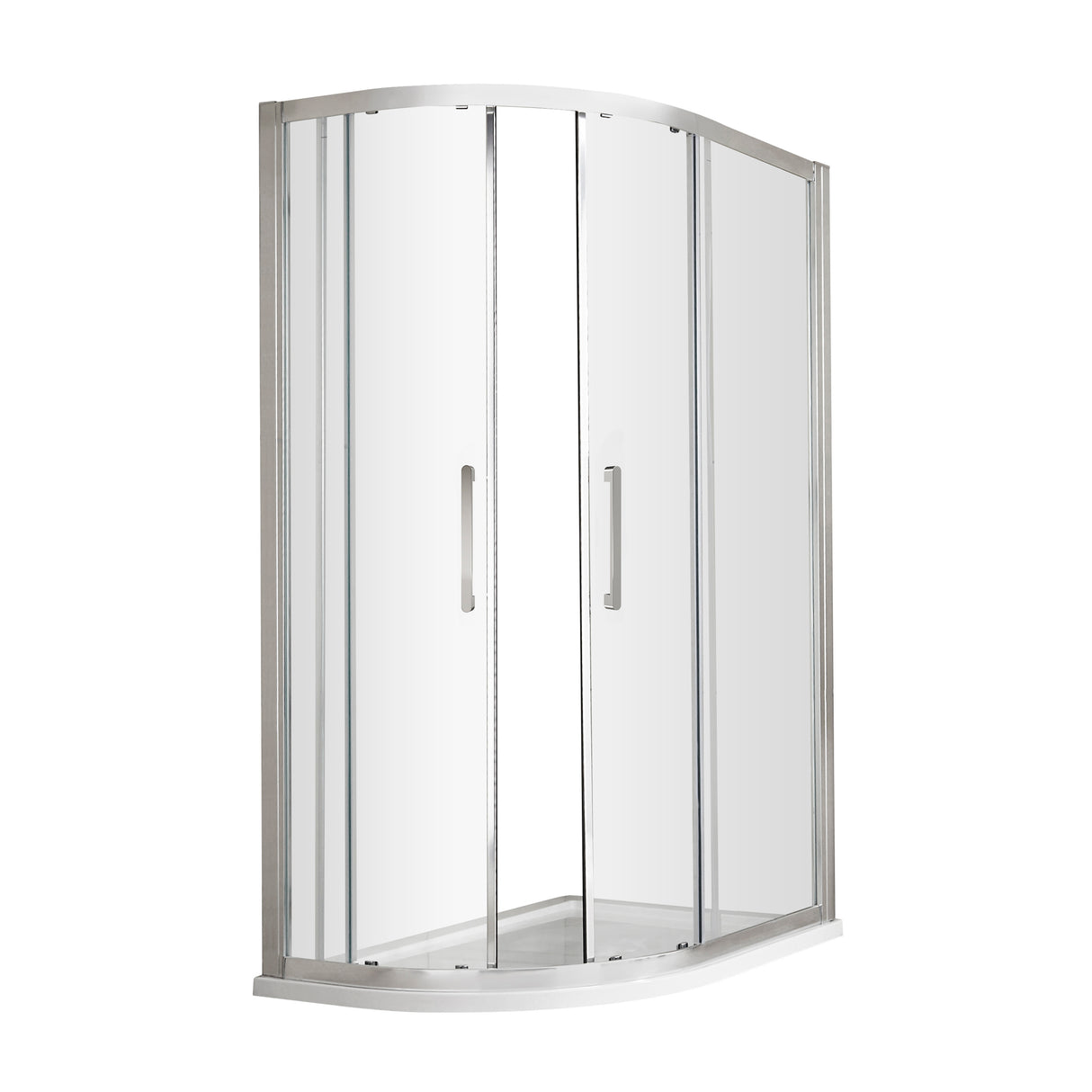 8mm Toughened Safety Glass Offset Quadrant Shower Enclosure - Multiple Sizes Available