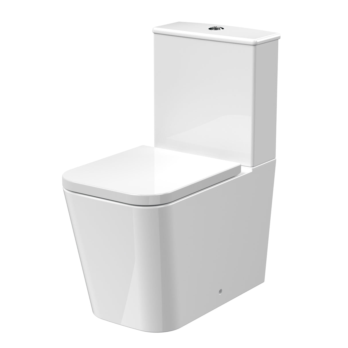 Rimless Close-Coupled Toilet with Soft-Close Seat – White, 792 x 385 x 62mm