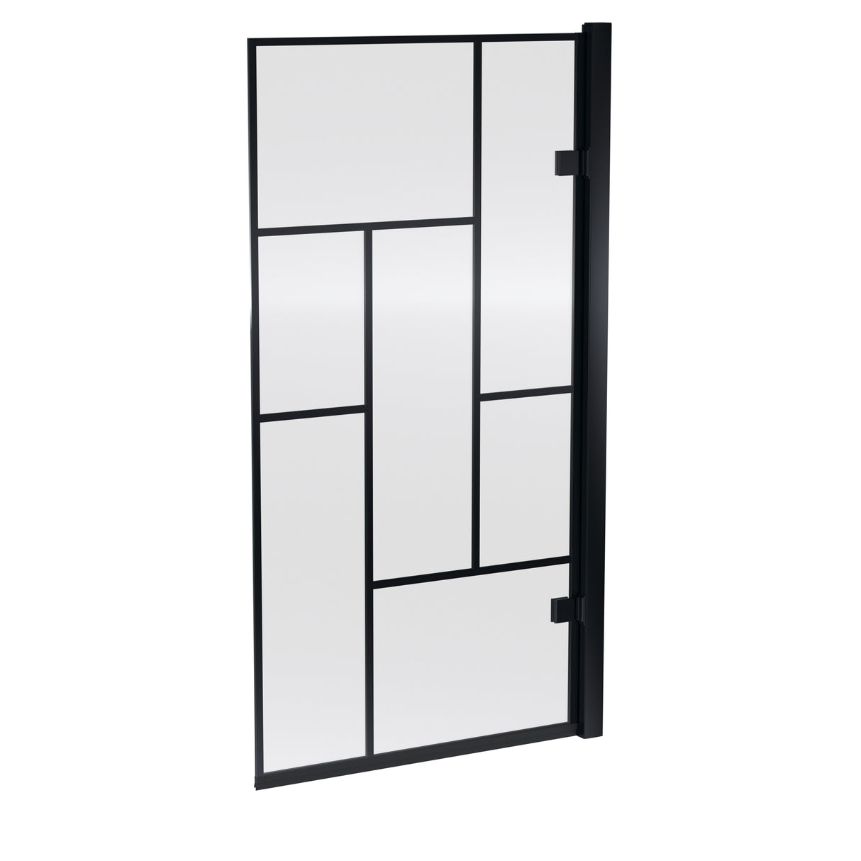 Modern Square Abstract Bath Shower Screen – Black, 830 x 1520 x 38 mm