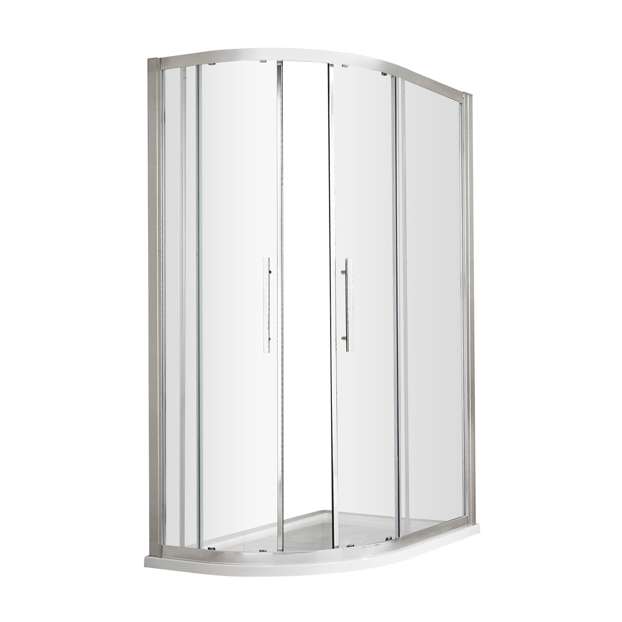 8mm Toughened Safety Glass Offset Quadrant Shower Enclosure - Multiple Sizes Available