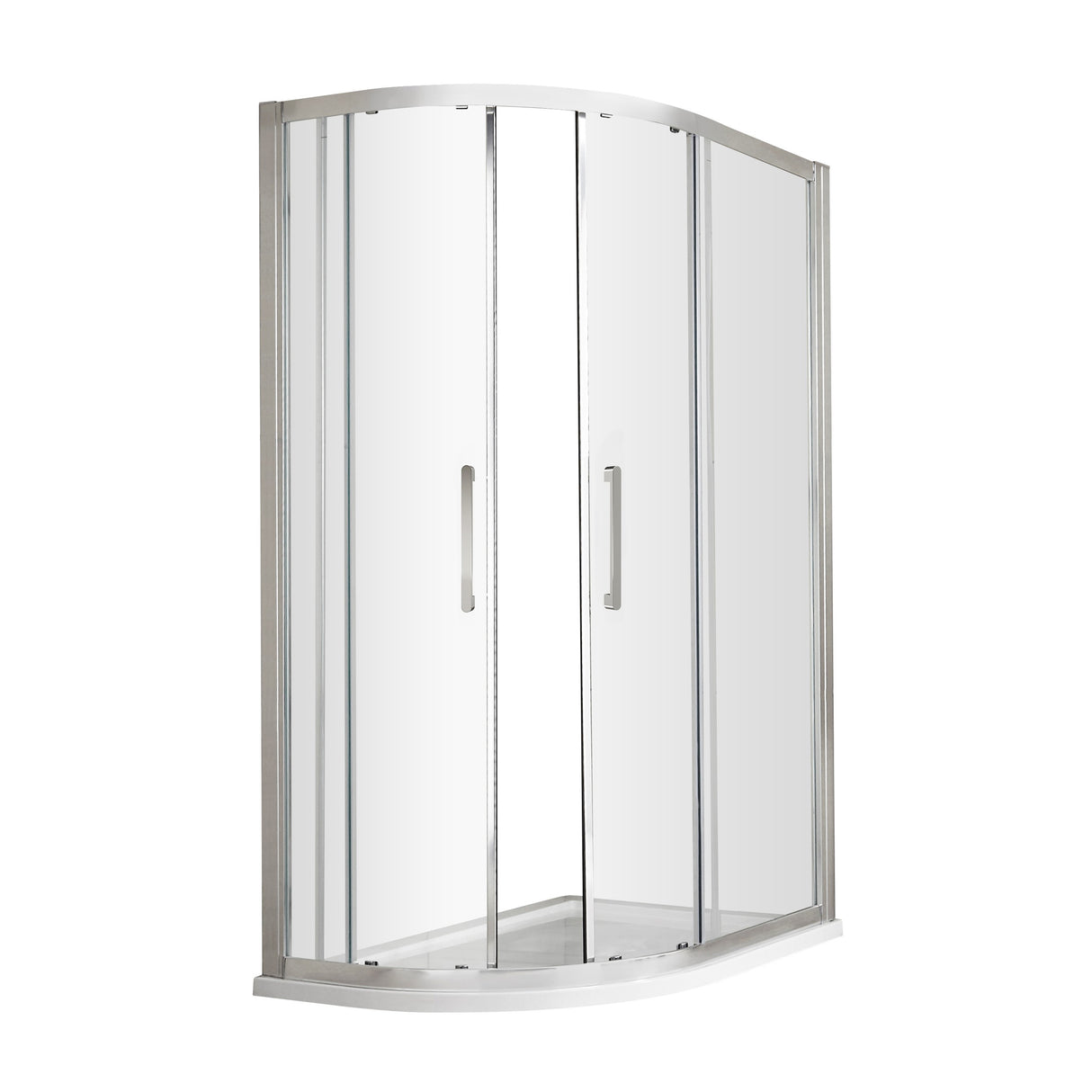 8mm Toughened Safety Glass Offset Quadrant Shower Enclosure - Multiple Sizes Available
