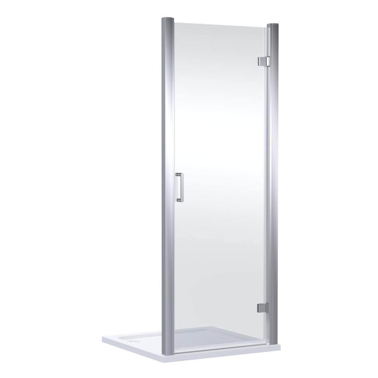 8mm Toughened Safety Glass Hinged Shower Door - 1900mm Height - Choice of Size and Finish