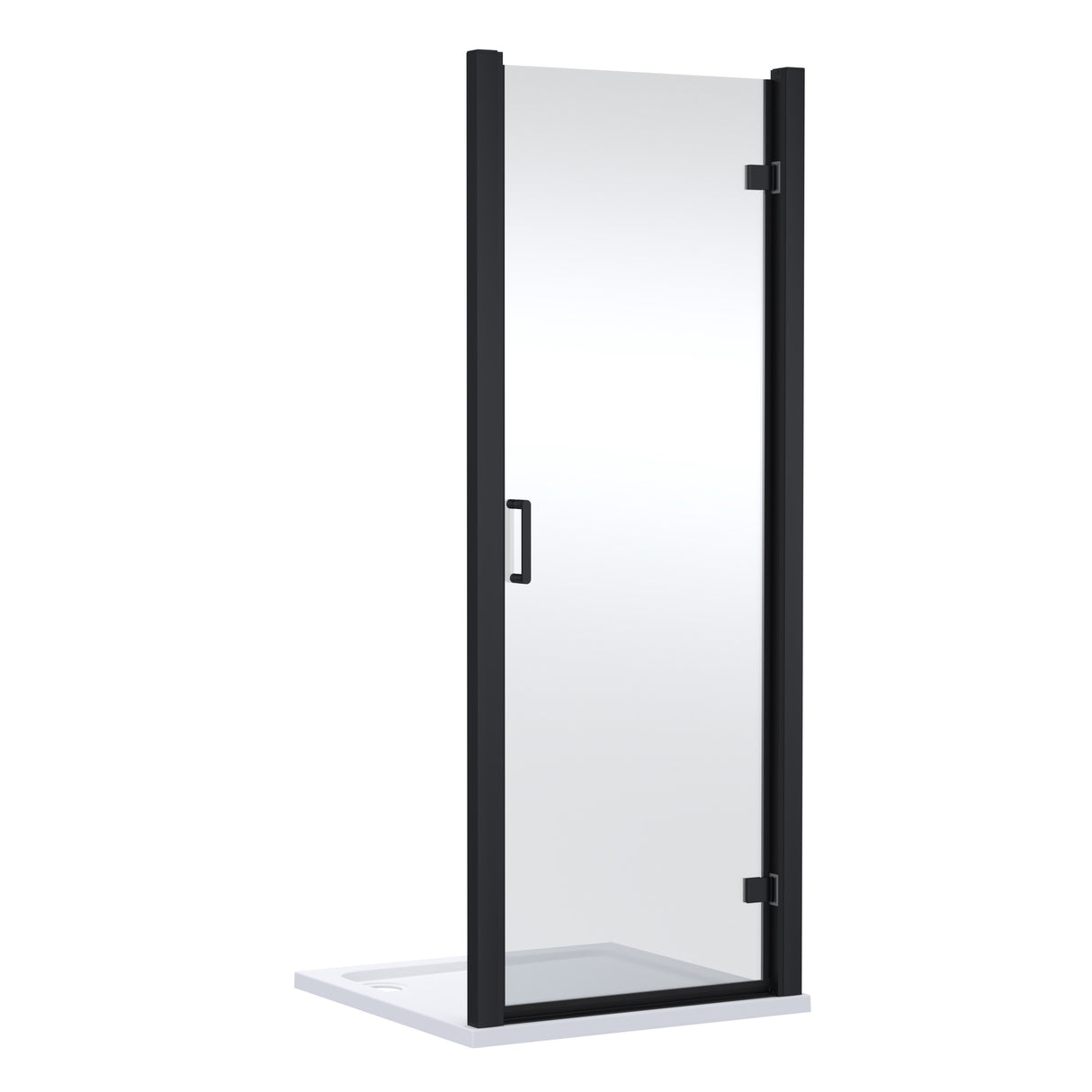 8mm Toughened Safety Glass Hinged Shower Door - 1900mm Height - Choice of Size and Finish