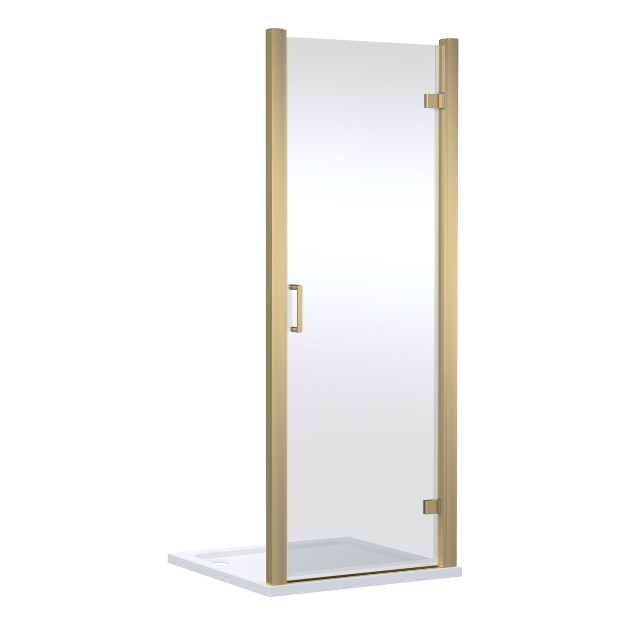 8mm Toughened Safety Glass Hinged Shower Door - 1900mm Height - Choice of Size and Finish