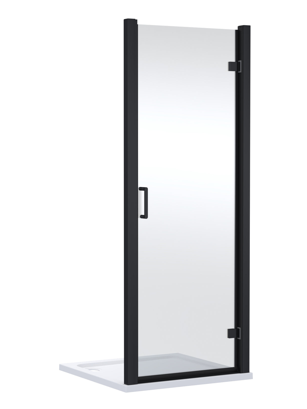 8mm Toughened Safety Glass Hinged Shower Door - 1900mm Height - Choice of Size and Finish