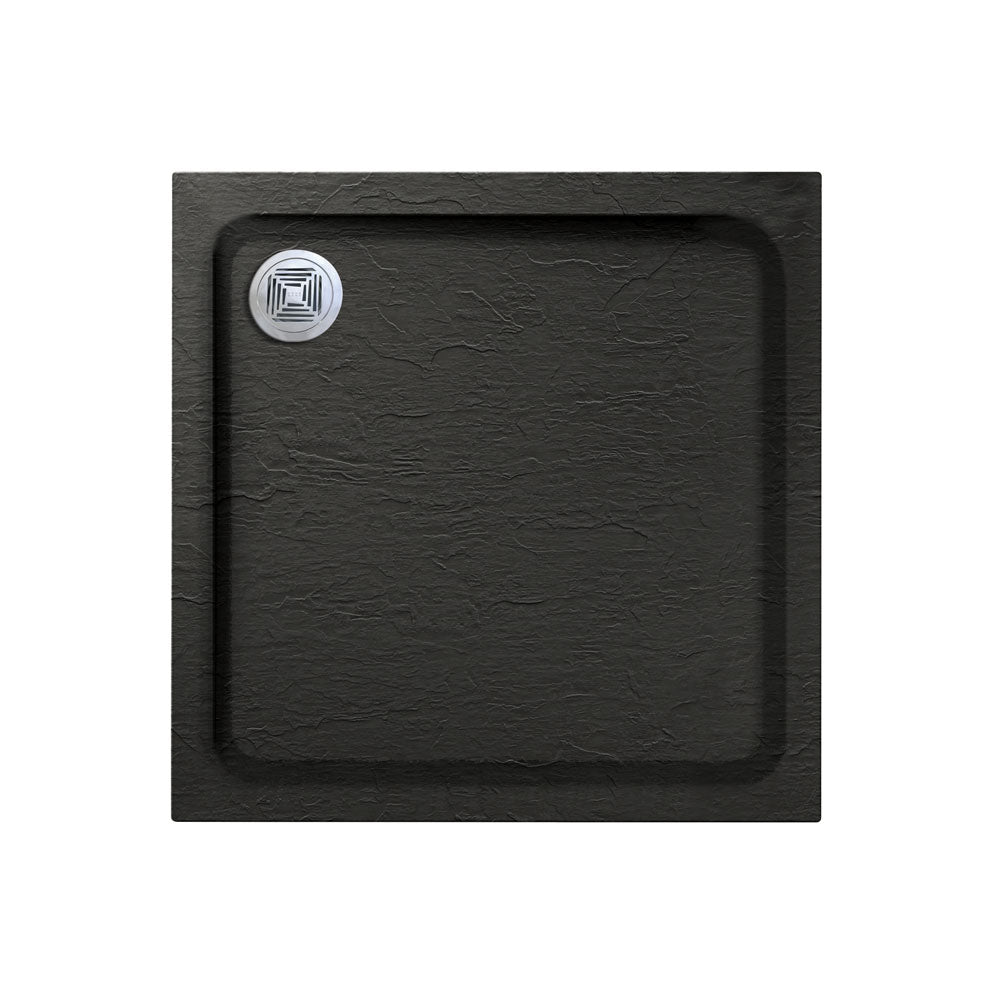 Black Square Slate Effect Shower Tray - Choice of Size