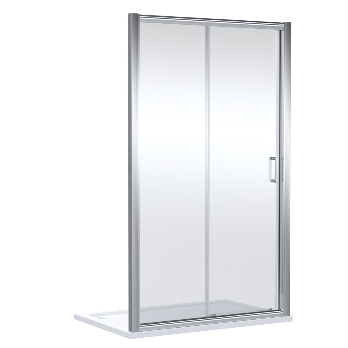 8mm Toughened Safety Glass Sliding Shower Door - 1900mm Height - Choice of Size and Finish