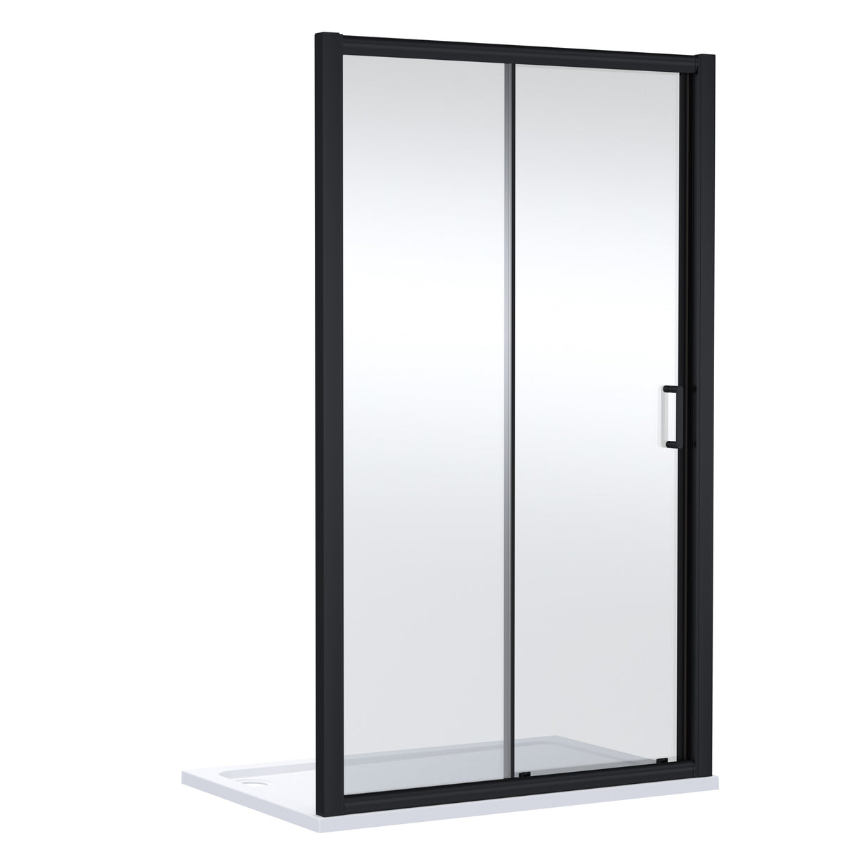 8mm Toughened Safety Glass Sliding Shower Door - 1900mm Height - Choice of Size and Finish