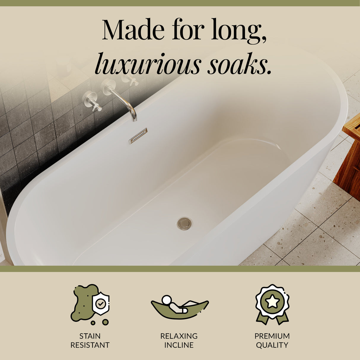 Contemporary Oval Freestanding Bath and Waste from Balterley - Multiple Sizes Available