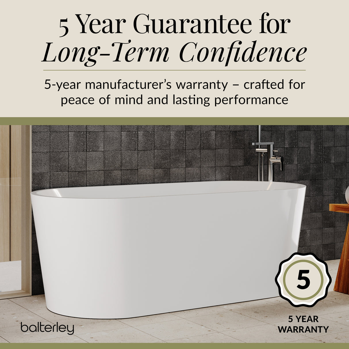 Freestanding Oval Bath by Balterley - Stunning Contemporary Bath available in a range of Sizes