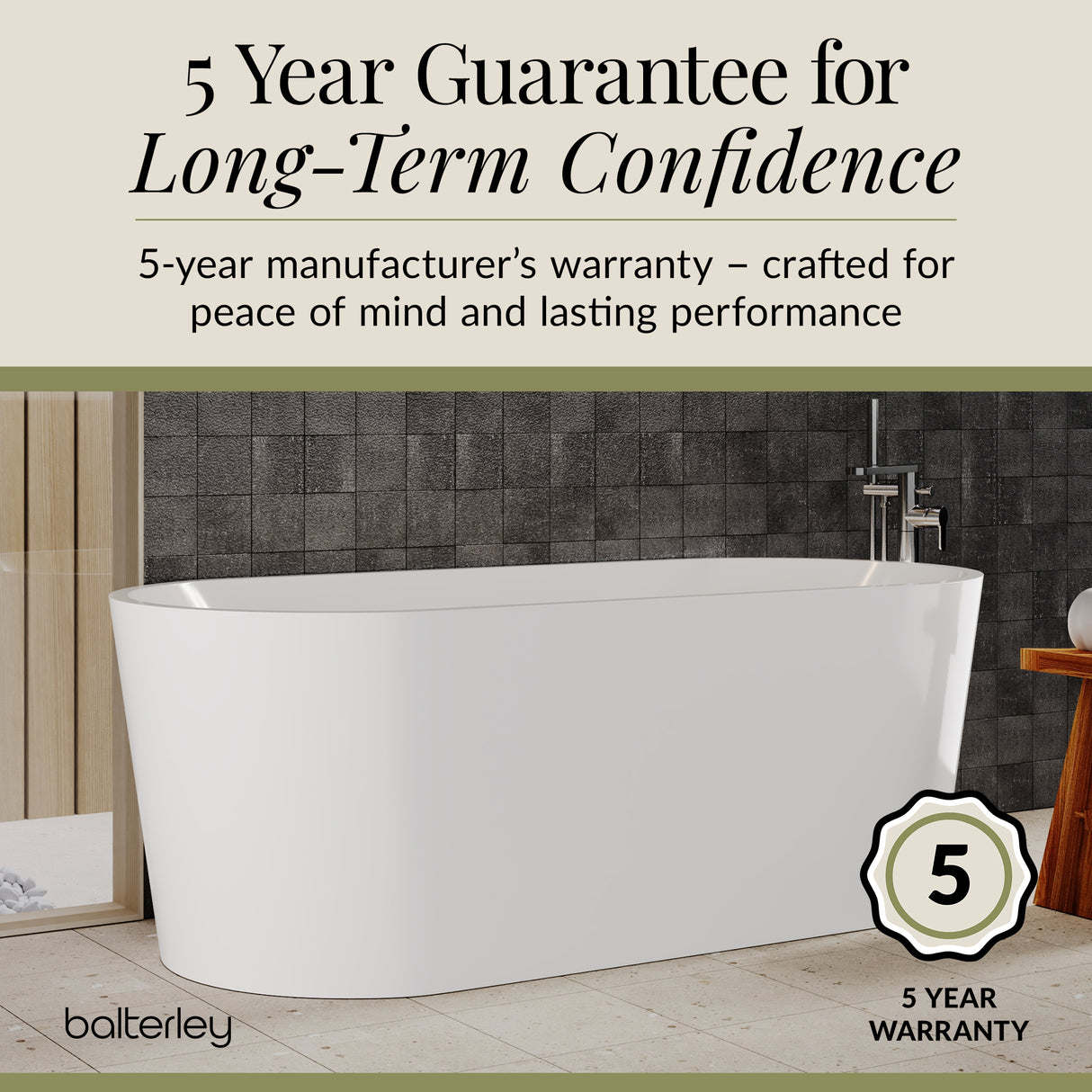 Freestanding Oval Bath by Balterley - Stunning Contemporary Bath available in a range of Sizes