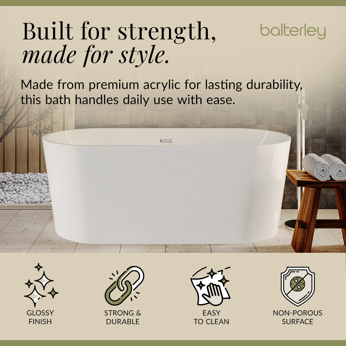Freestanding Oval Bath by Balterley - Stunning Contemporary Bath available in a range of Sizes
