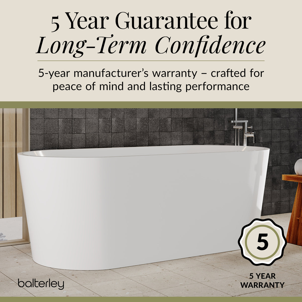 Freestanding Oval Bath by Balterley - Stunning Contemporary Bath available in a range of Sizes