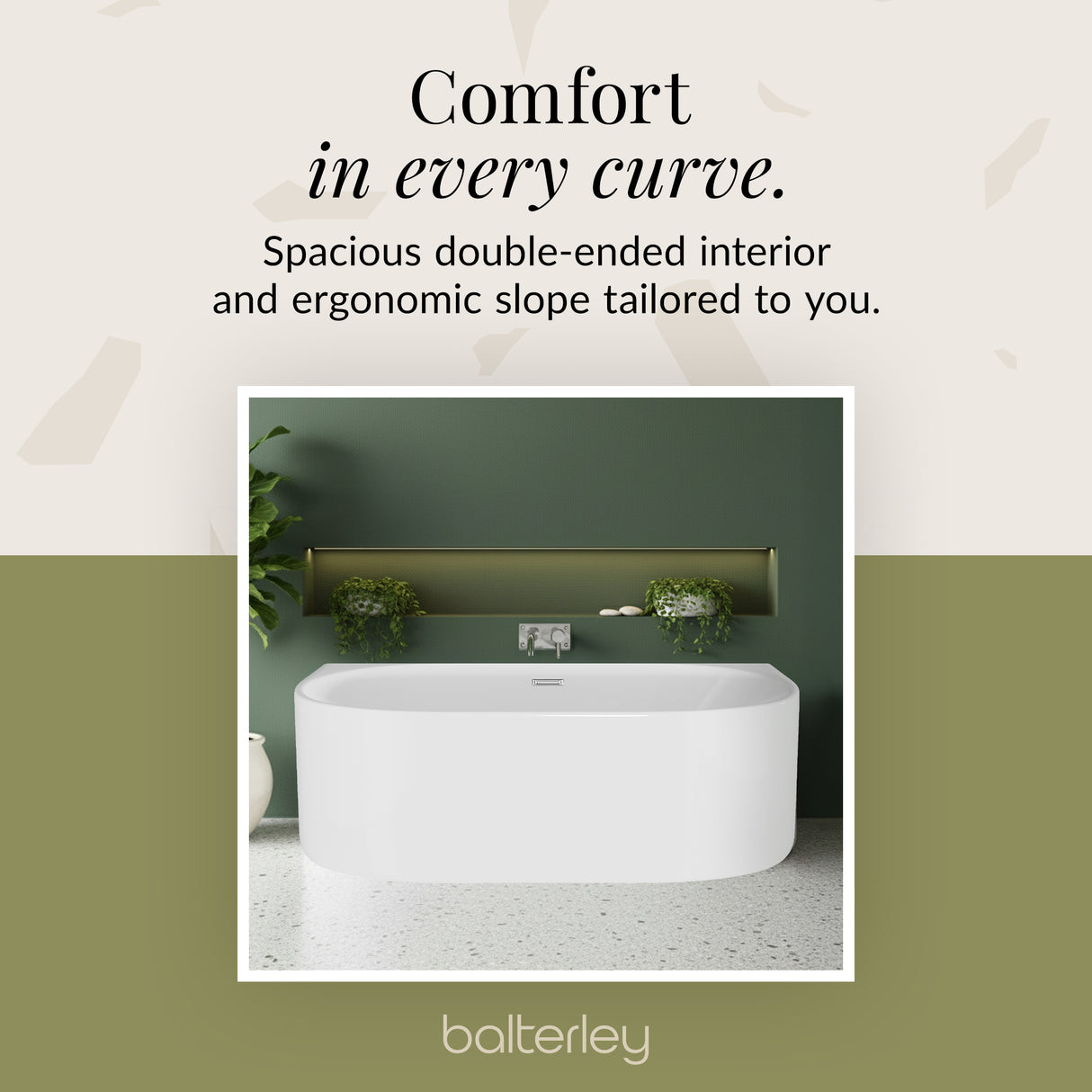 Contemporary Back To Wall Freestanding Bath from Balterley - Modern Design in Multiple Sizes