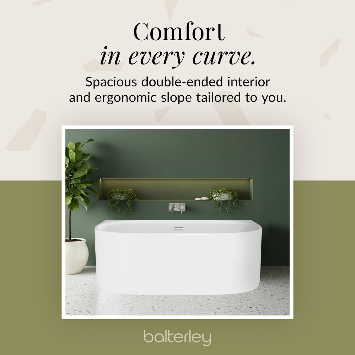 Contemporary Back To Wall Freestanding Bath from Balterley - Modern Design in Multiple Sizes
