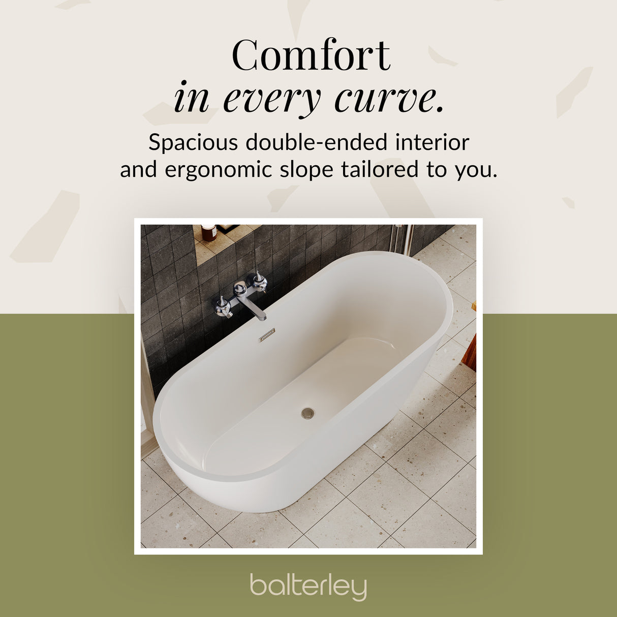 Contemporary Oval Freestanding Bath and Waste from Balterley - Multiple Sizes Available