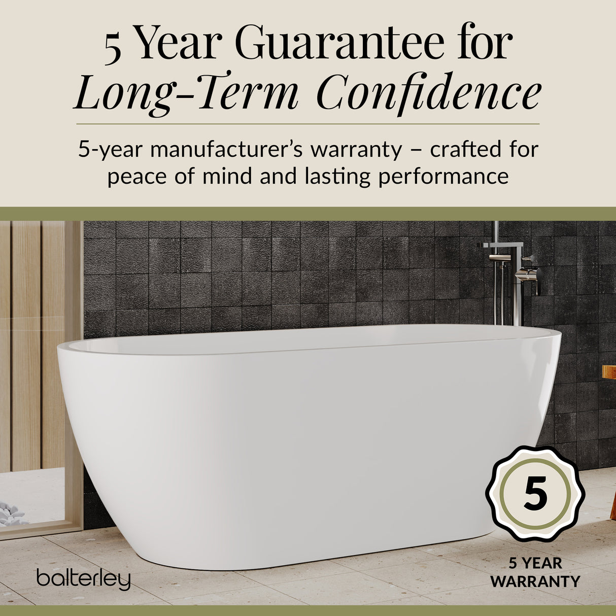 Contemporary Oval Freestanding Bath and Waste from Balterley - Multiple Sizes Available