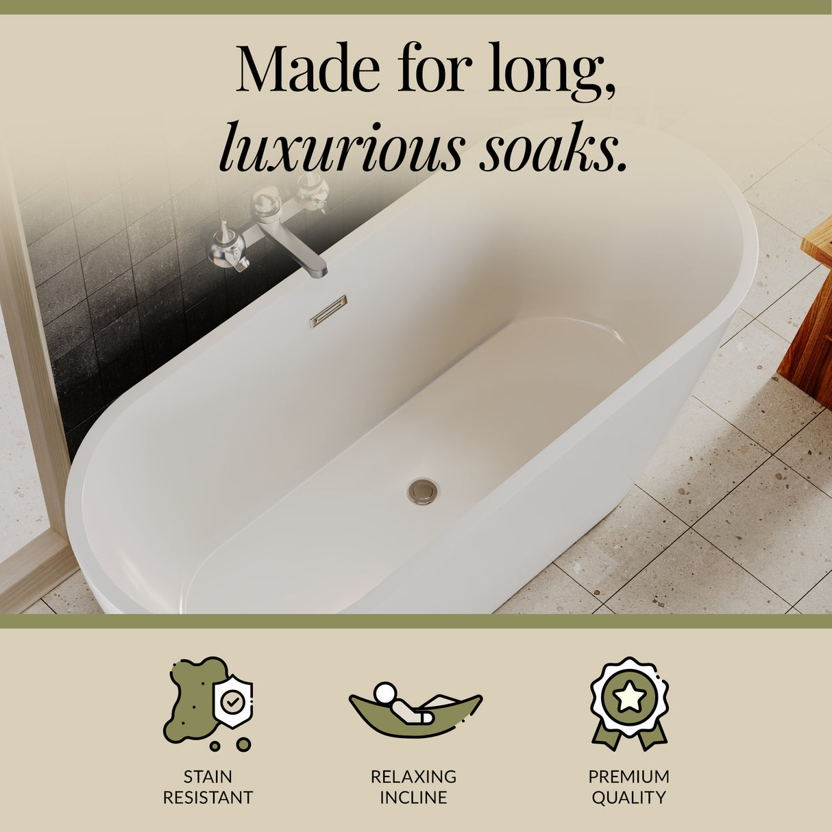 Contemporary Oval Freestanding Bath and Waste from Balterley - Multiple Sizes Available