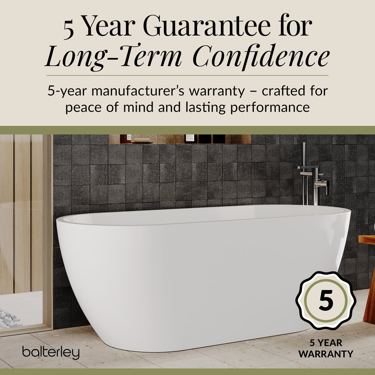 Contemporary Oval Freestanding Bath and Waste from Balterley - Multiple Sizes Available