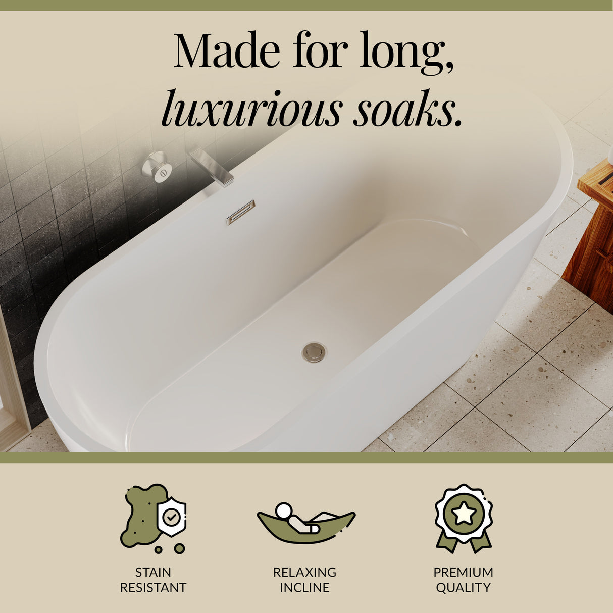 Contemporary Oval Freestanding Bath and Waste from Balterley - Multiple Sizes Available