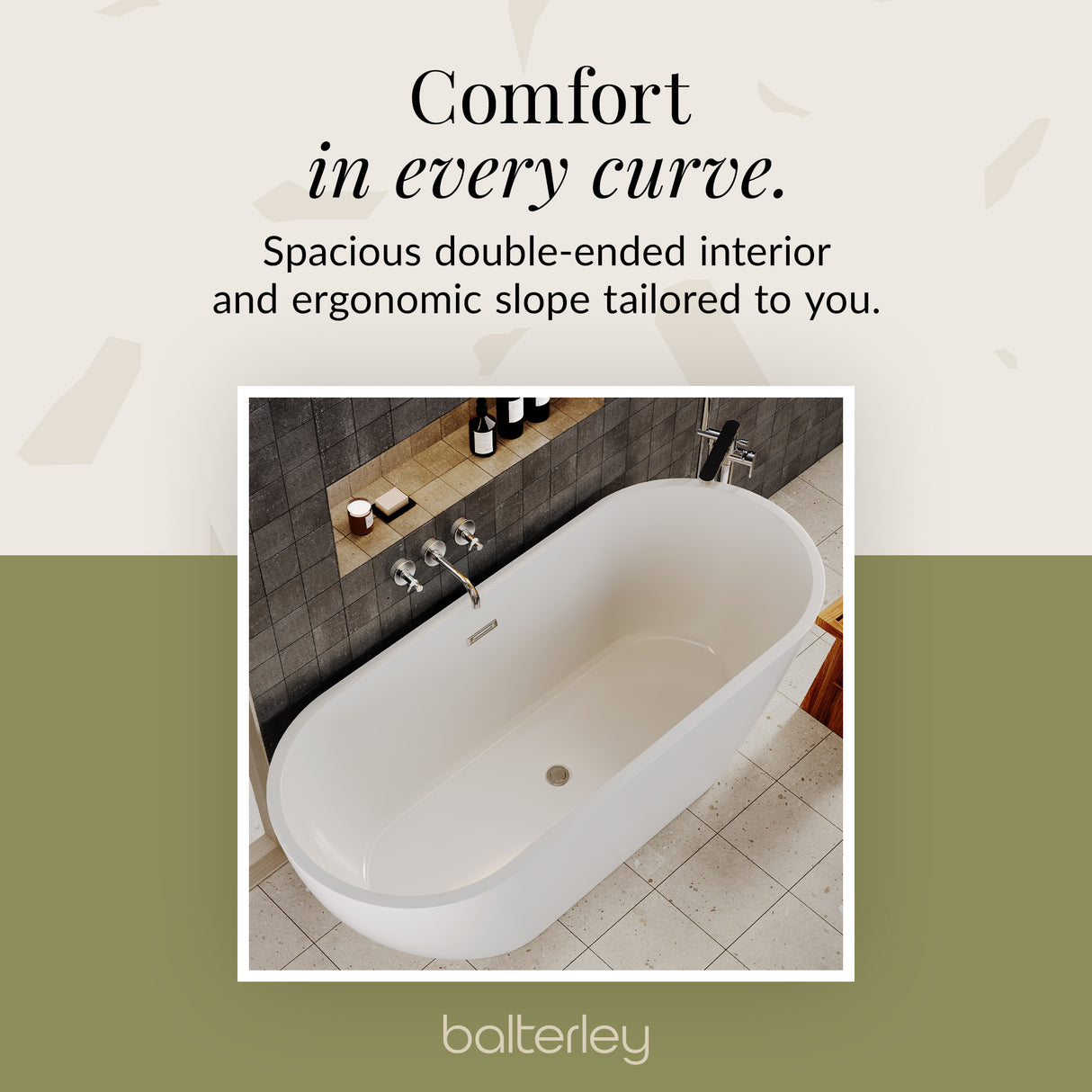 Contemporary Oval Freestanding Bath and Waste from Balterley - Multiple Sizes Available