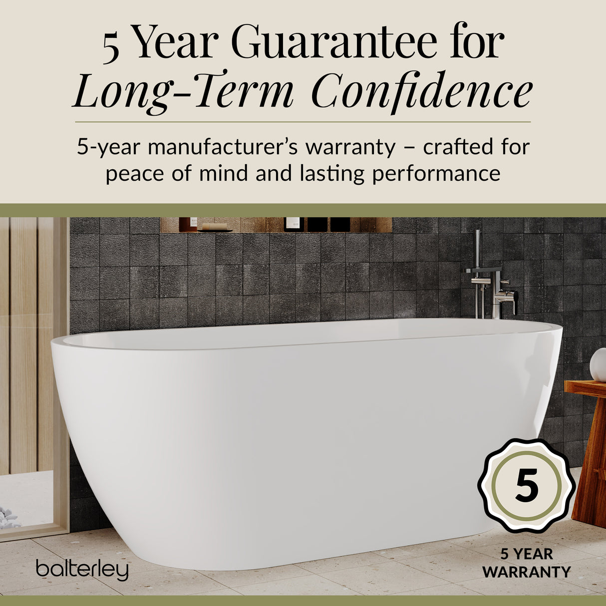 Contemporary Oval Freestanding Bath and Waste from Balterley - Multiple Sizes Available