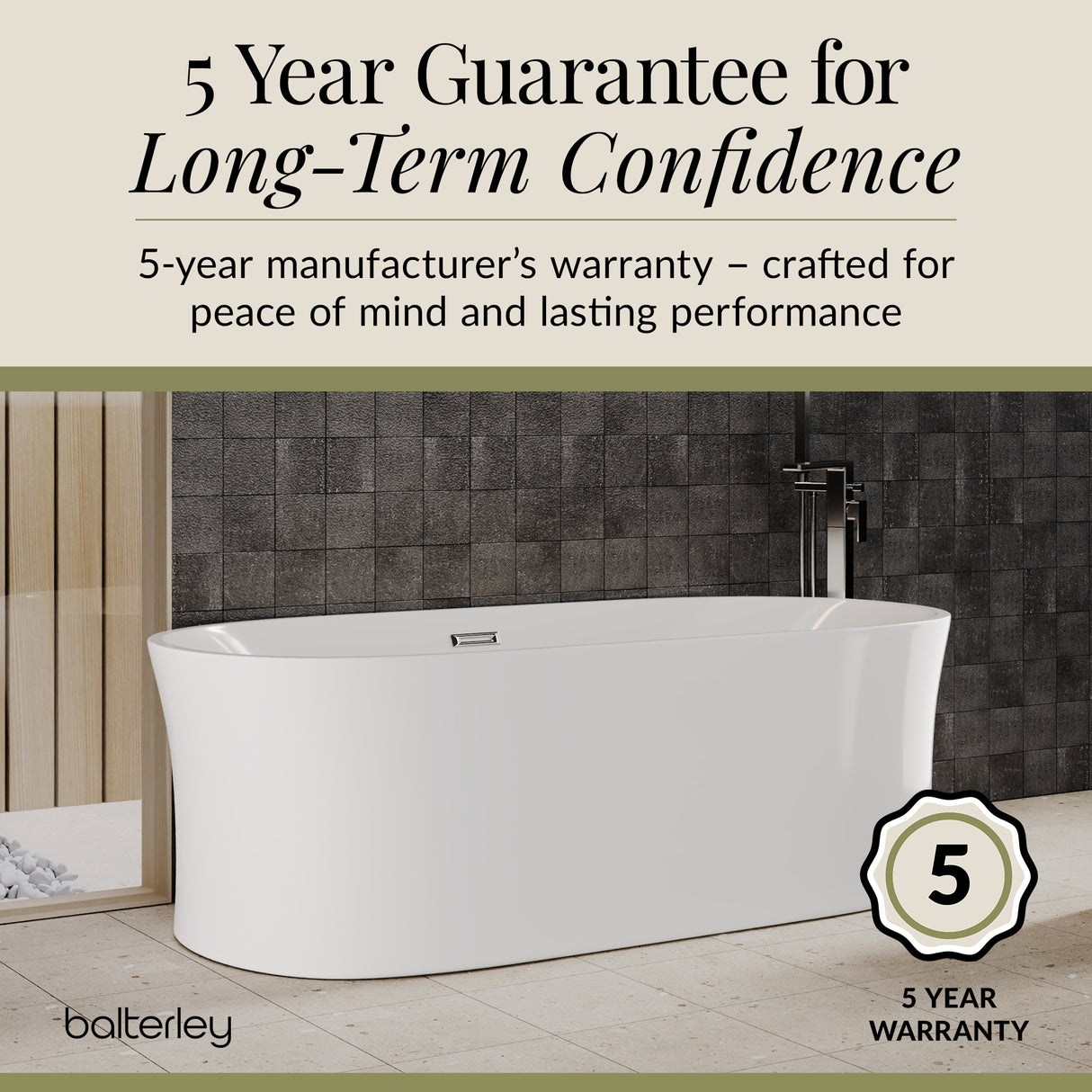 Contemporary White Curved Freestanding Bath from Balterley - Multiple Sizes Available