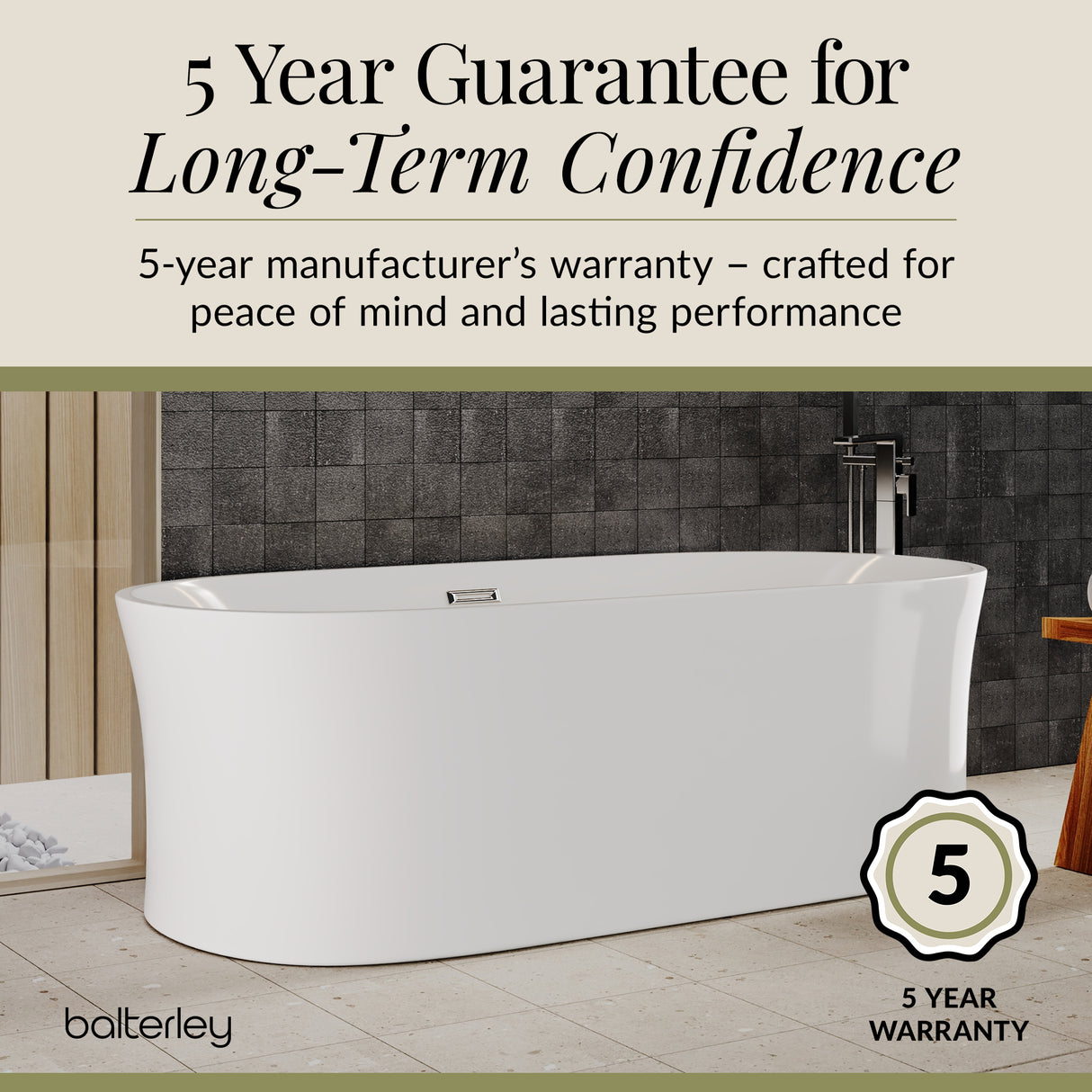 Contemporary White Curved Freestanding Bath from Balterley - Multiple Sizes Available