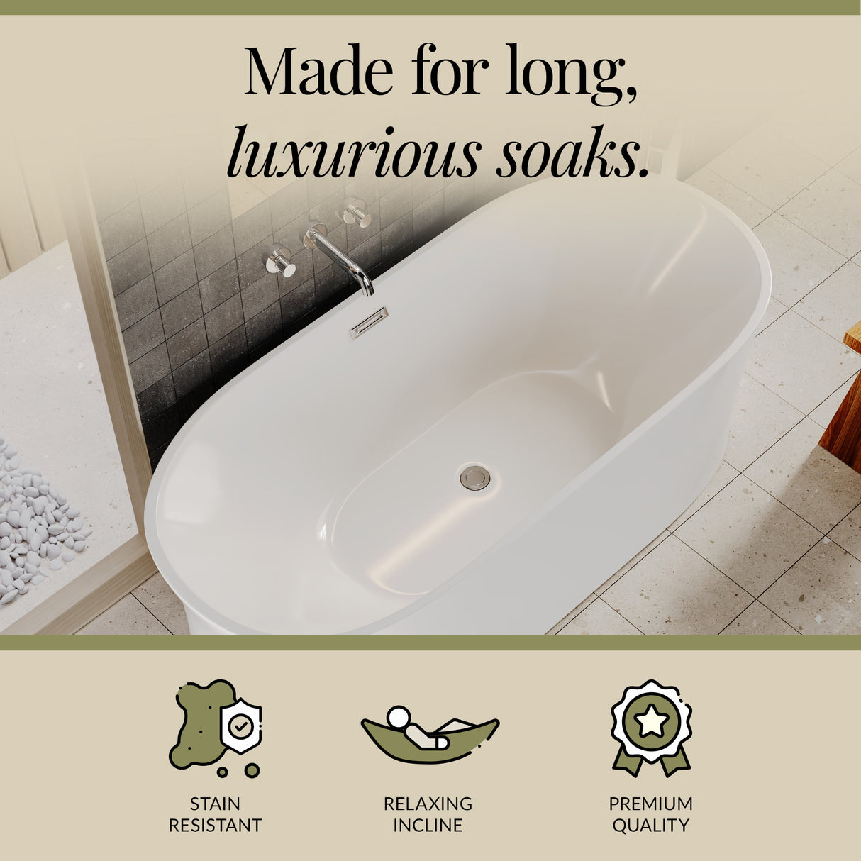 Contemporary White Curved Freestanding Bath from Balterley - Multiple Sizes Available