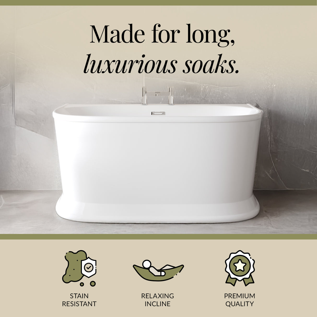 Contemporary Back To Wall Freestanding Bath from Balterley - Multiple Sizes Available