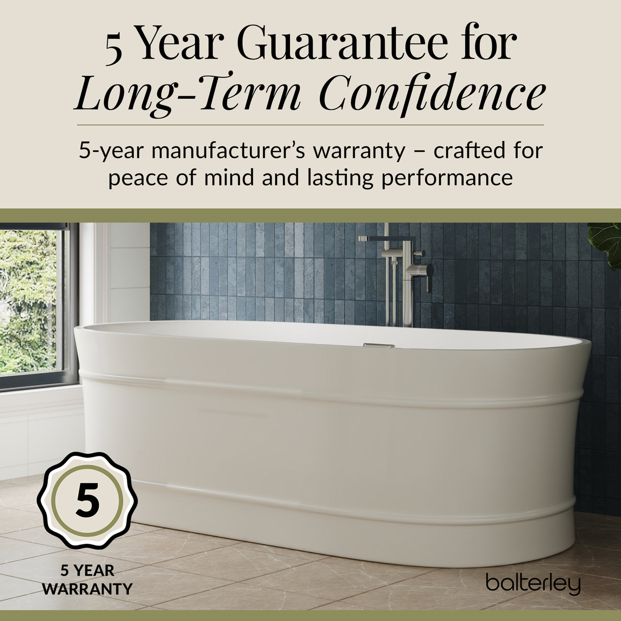 Elegant Oval Freestanding Bath with Layered Rim Design from Balterley - Multiple Sizes Available