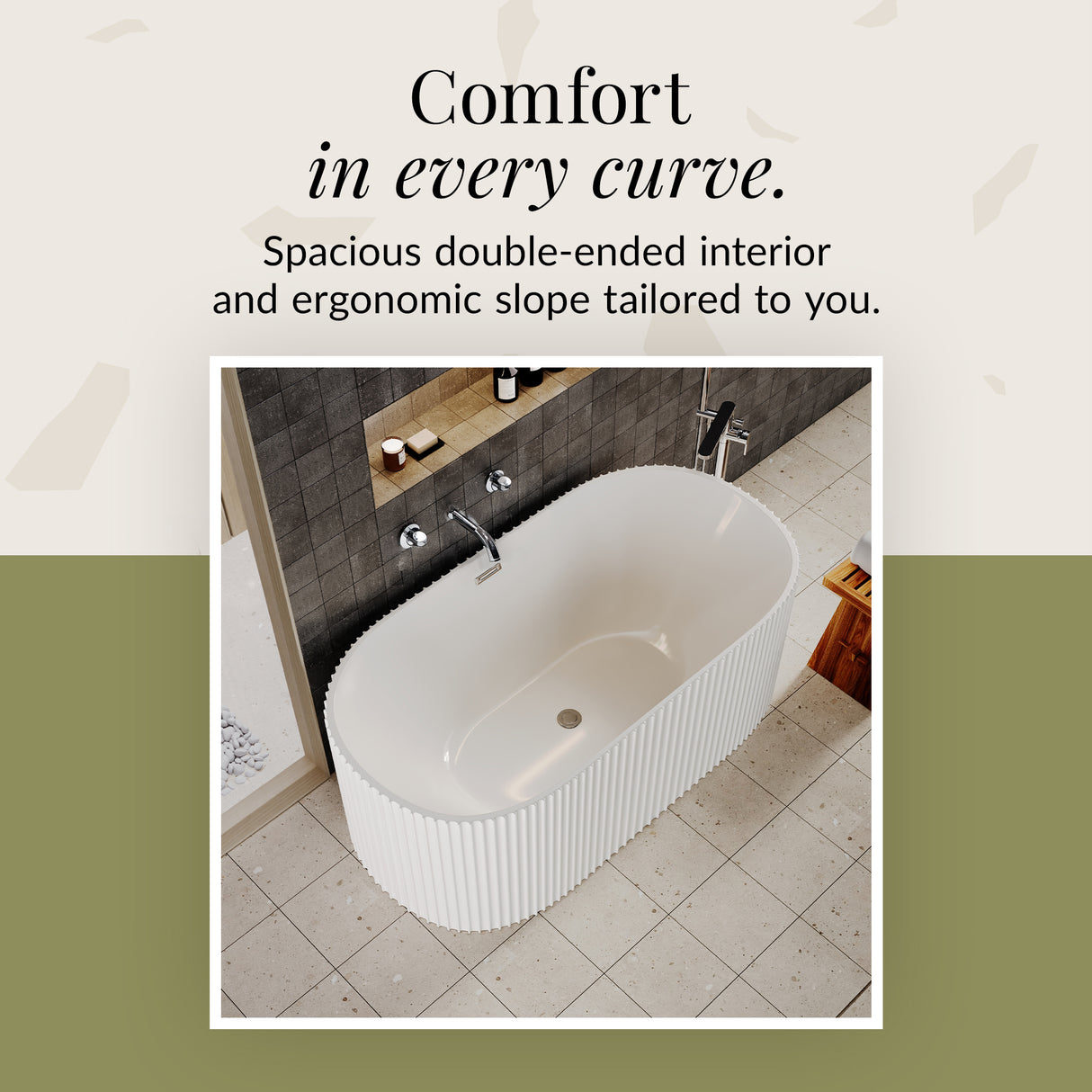 Contemporary Curved Freestanding Bath from Balterley - Modern Ribbed Design in Multiple Sizes