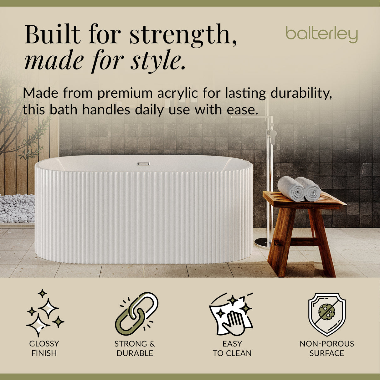 Contemporary Curved Freestanding Bath from Balterley - Modern Ribbed Design in Multiple Sizes