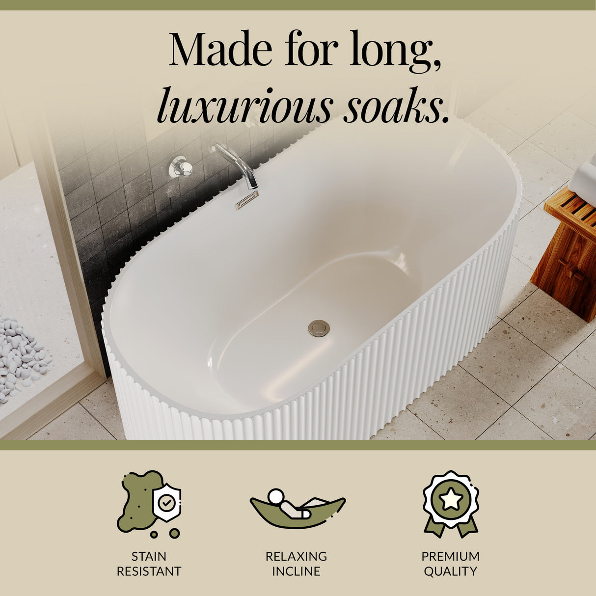 Contemporary Curved Freestanding Bath from Balterley - Modern Ribbed Design in Multiple Sizes