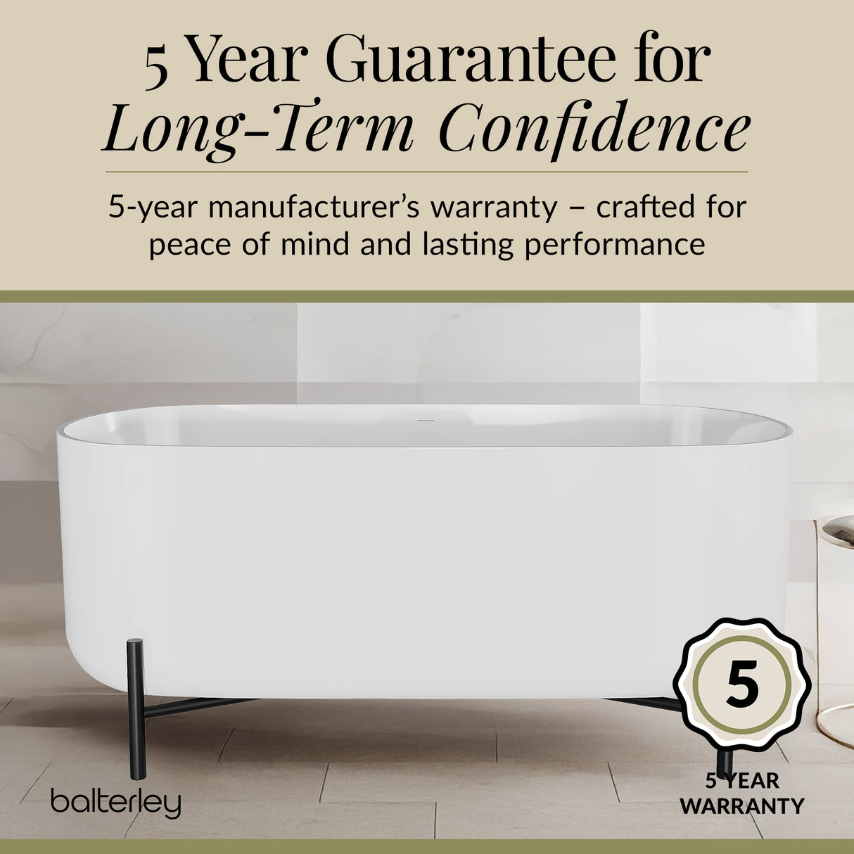 Contemporary Oval Freestanding Bath & Stand from Balterley - Multiple Sizes