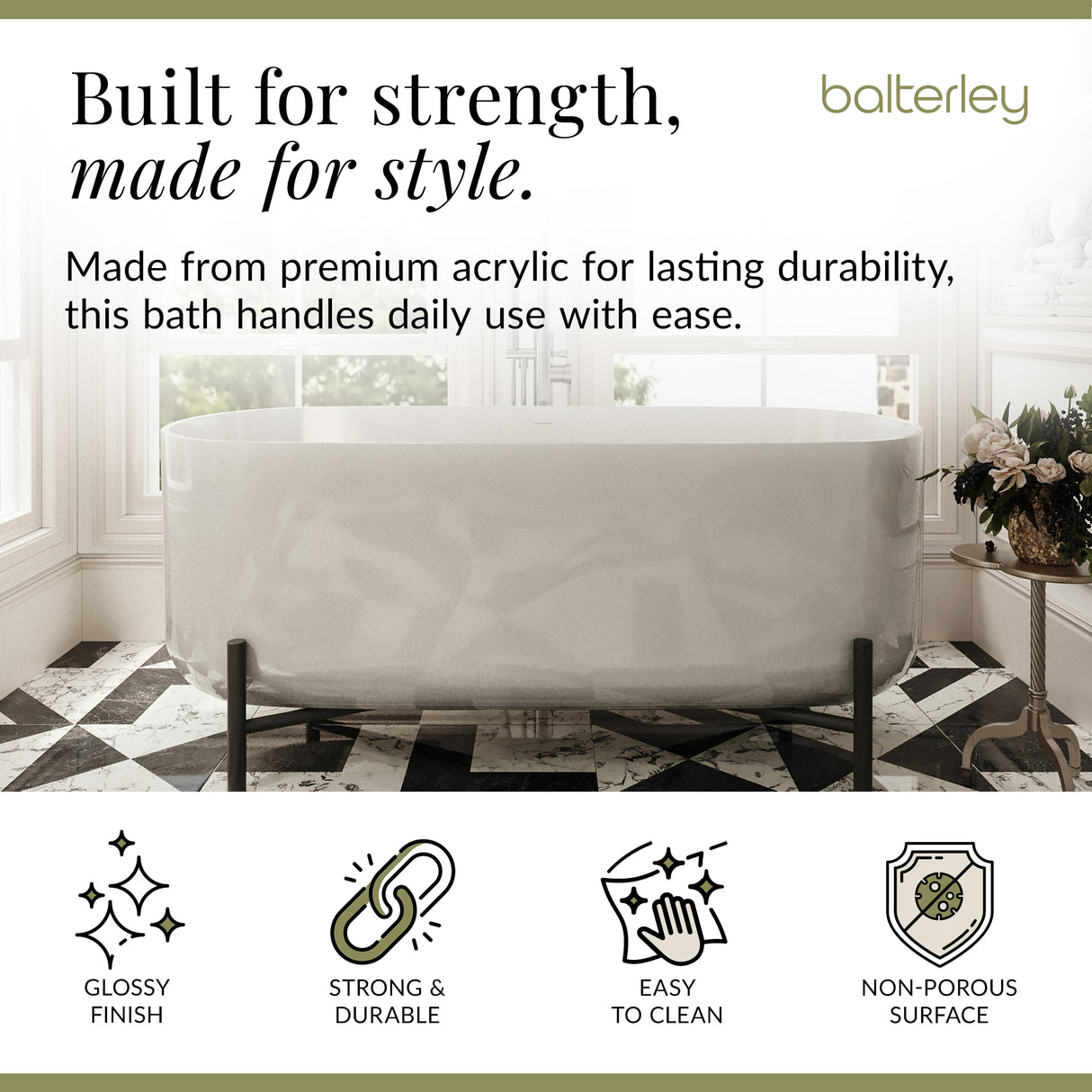 Contemporary Oval Freestanding Bath & Stand from Balterley - Multiple Sizes