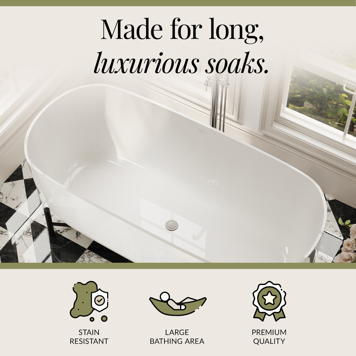 Contemporary Oval Freestanding Bath & Stand from Balterley - Multiple Sizes