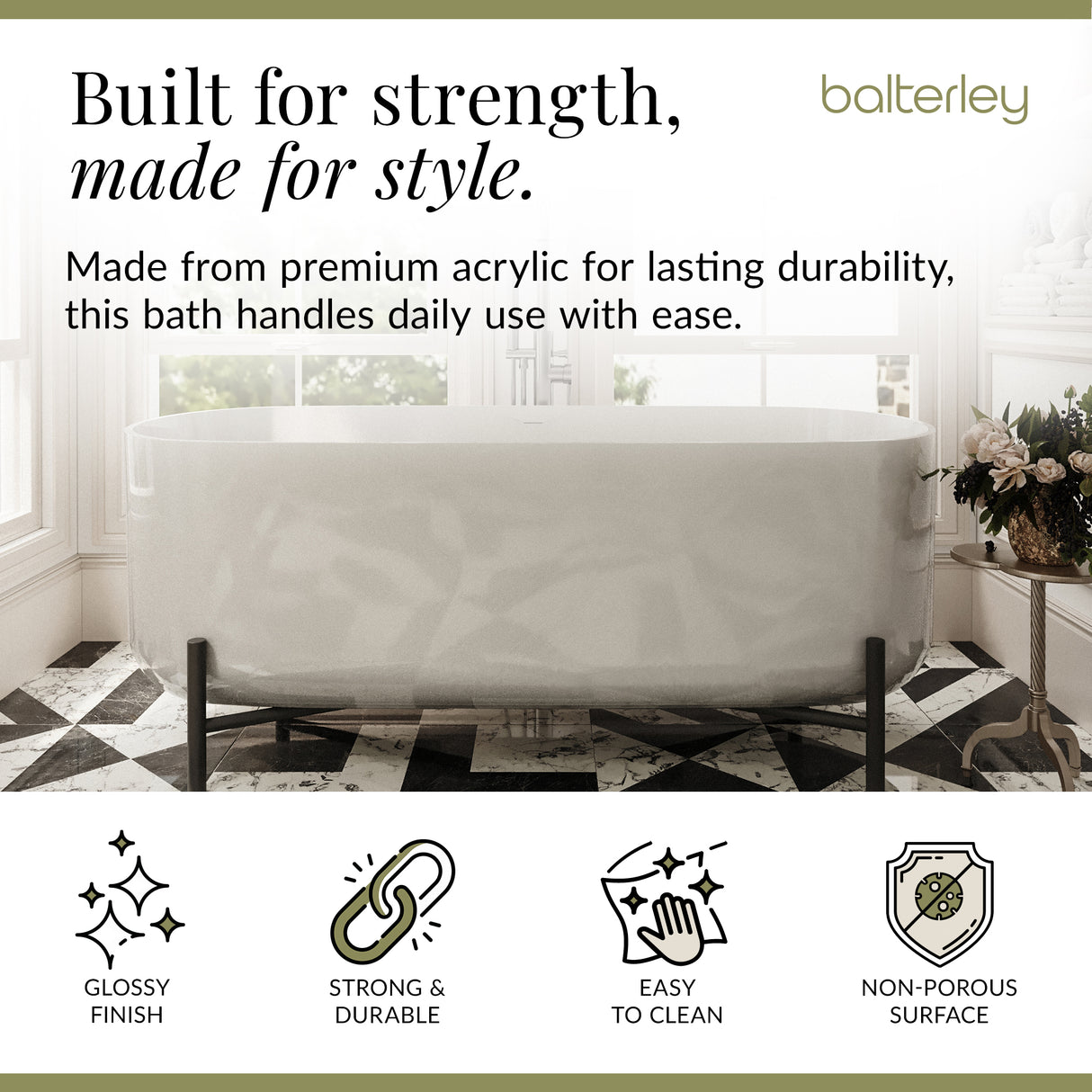 Contemporary Oval Freestanding Bath & Stand from Balterley - Multiple Sizes