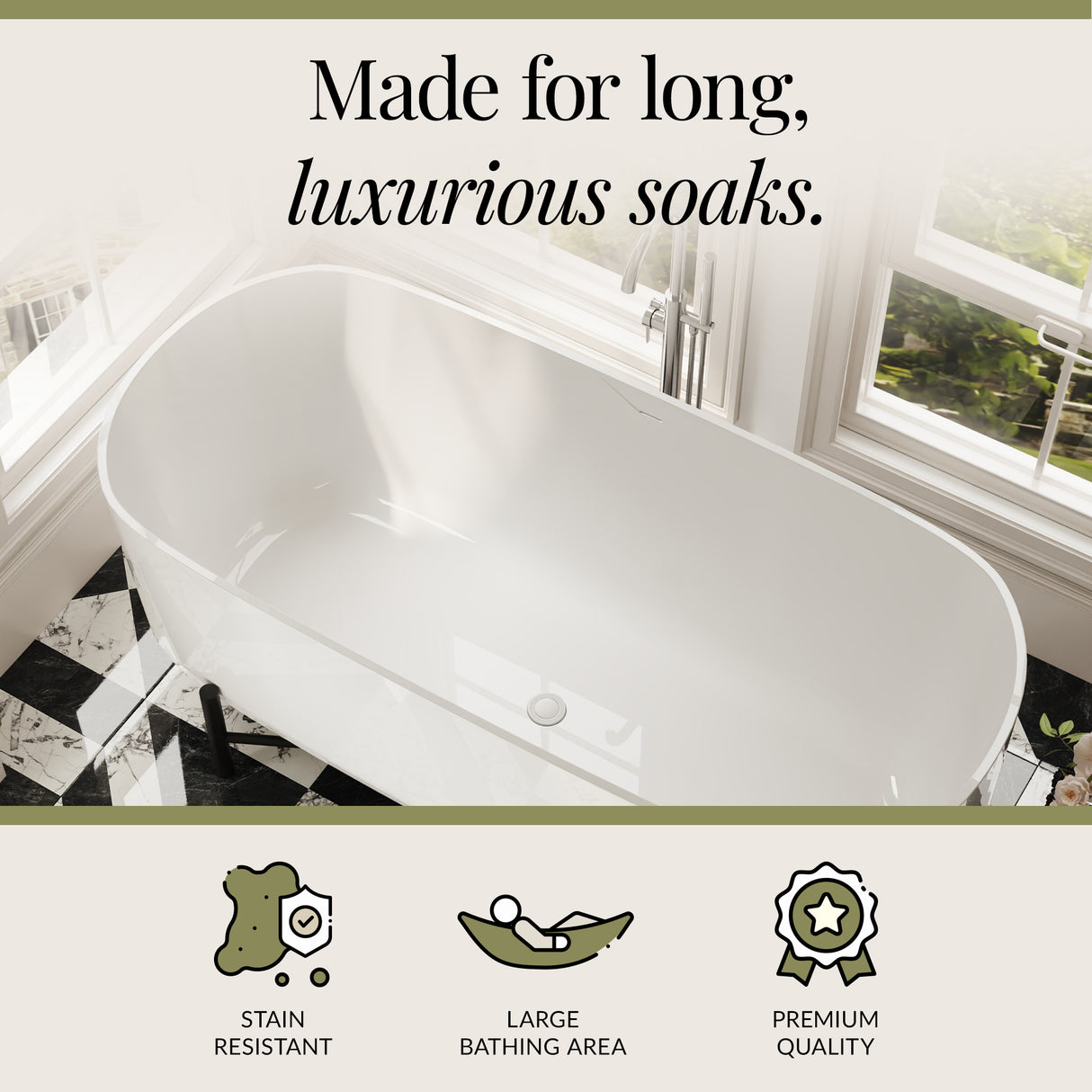 Contemporary Oval Freestanding Bath & Stand from Balterley - Multiple Sizes