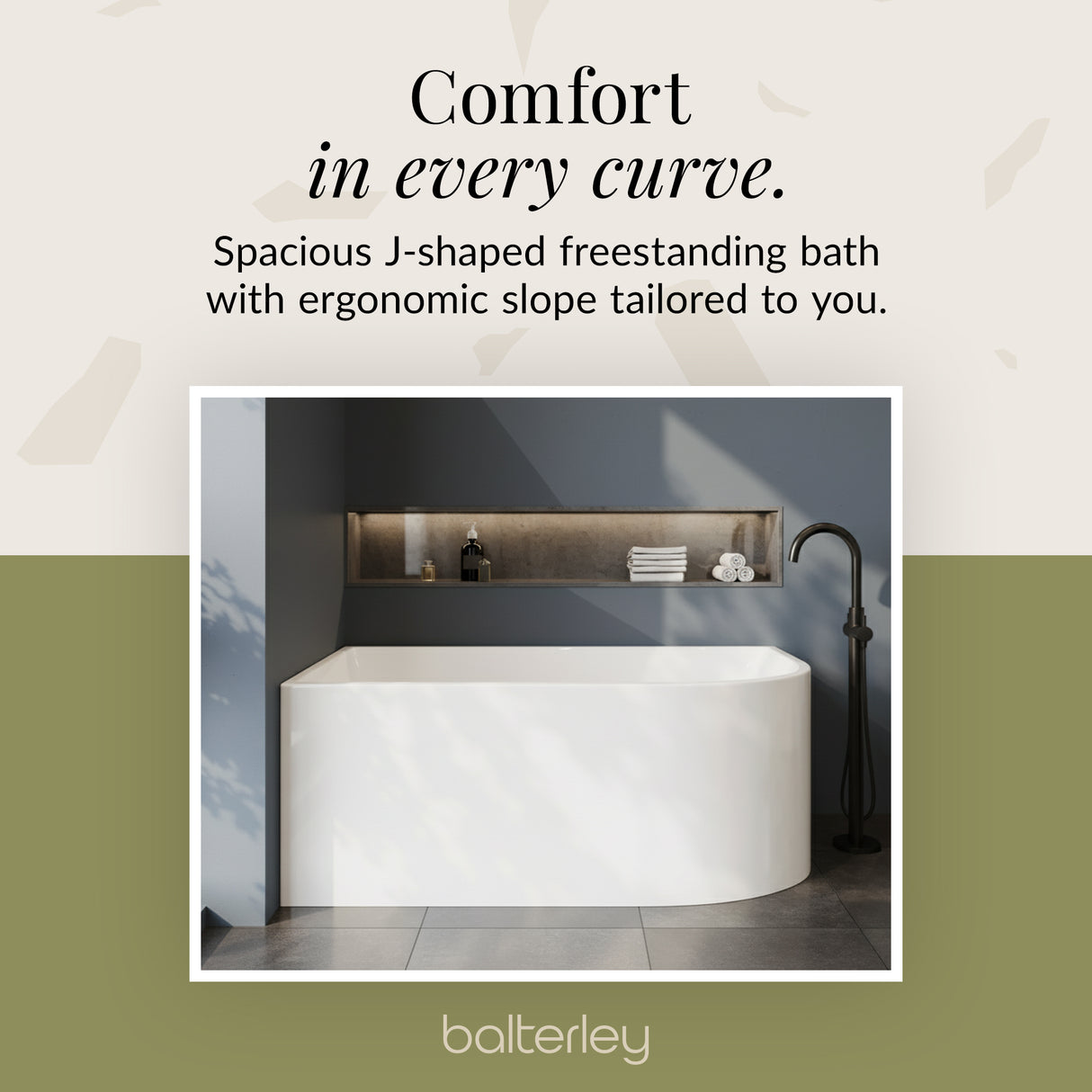 Contemporary Corner Freestanding Bath from Balterley, Left or Right Hand - Multiple Sizes Available
