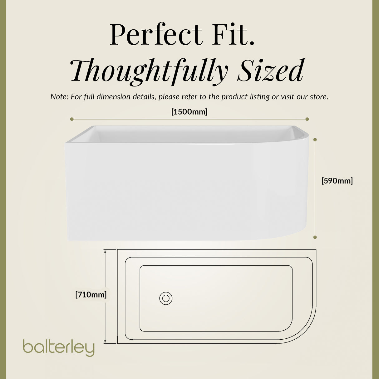 Contemporary Corner Freestanding Bath from Balterley, Left or Right Hand - Multiple Sizes Available