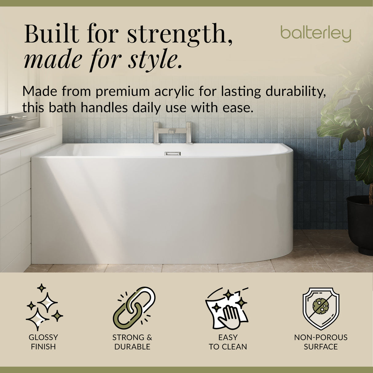 Contemporary Corner Freestanding Bath from Balterley, Left or Right Hand - Multiple Sizes Available