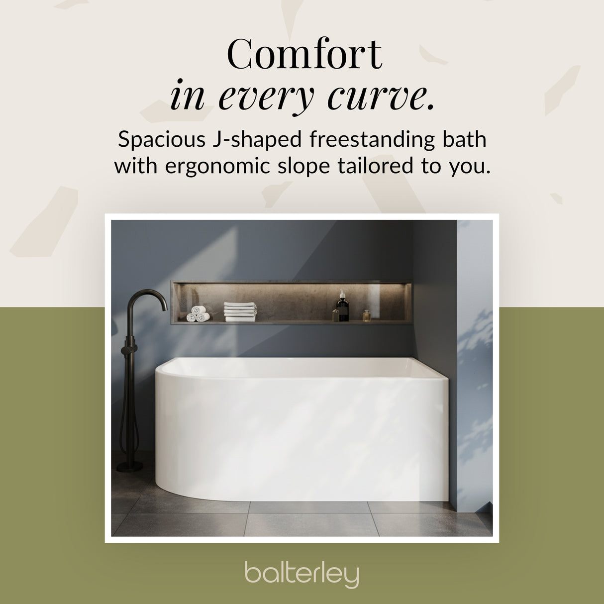 Contemporary Corner Freestanding Bath from Balterley, Left or Right Hand - Multiple Sizes Available
