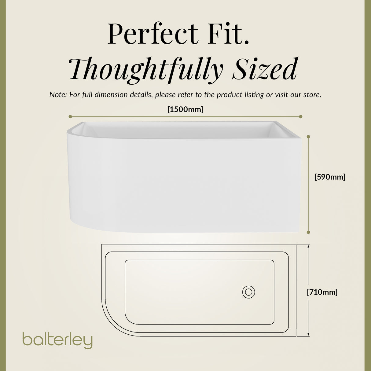 Contemporary Corner Freestanding Bath from Balterley, Left or Right Hand - Multiple Sizes Available