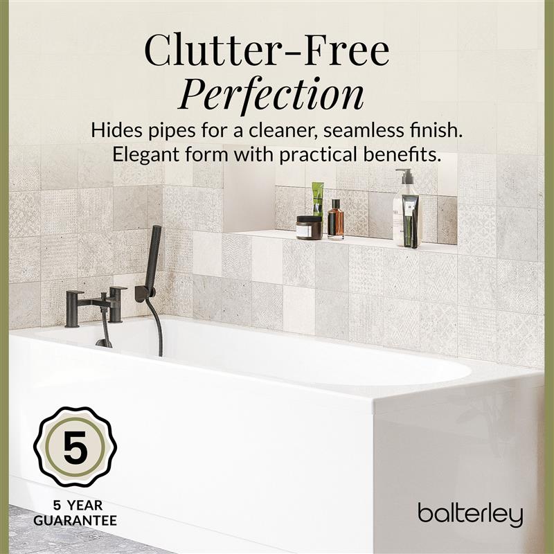 Gloss White MDF Bath Front Panel with Plinth - Choice of Size