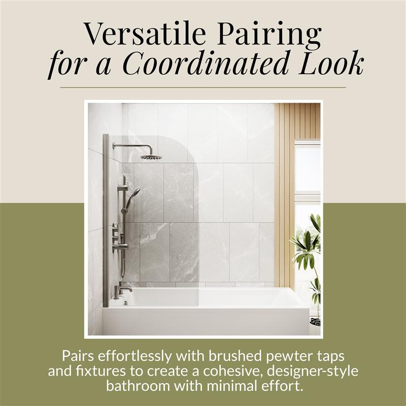 6mm Toughened Safety Glass Round Bath Screen - 1430 x 790mm