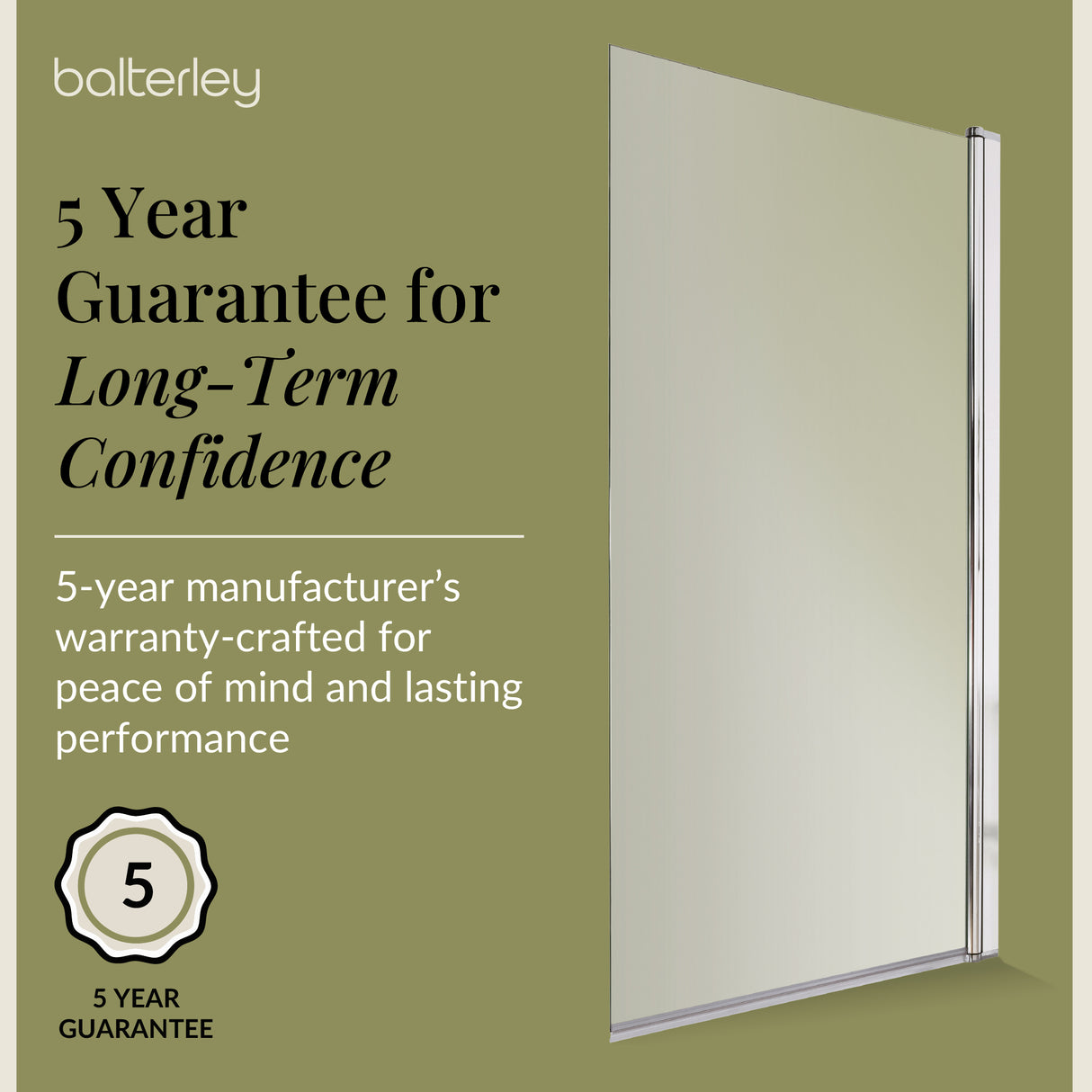 Modern Square Bath Shower Screen - Choice of Style and Finish